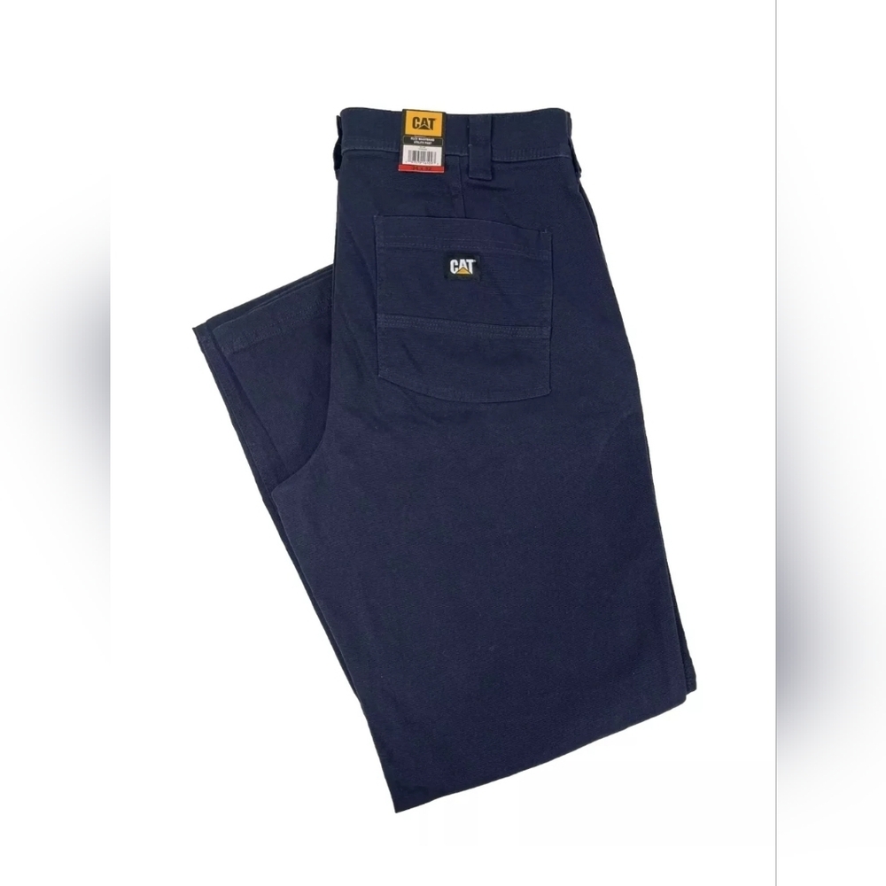 CAT Caterpillar Flex Waistband Straight Leg Canvas Utility Work Pant Blue. 40x32